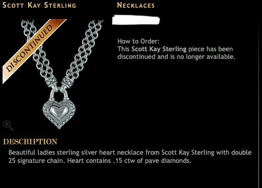 Scott Kay Sterling with double chain Lg Heart contains Diamonds - Image 1 of 1