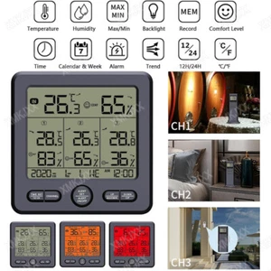 Funk Wetterstation Thermometer mit Außensensor Innen 3 Außen Thermometer - Bild 1 von 12