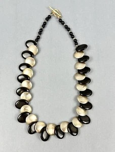 Vintage Modernist Mexican Silver and Onyx  Necklace - 19” - Picture 1 of 9