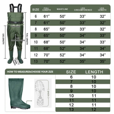 Bootfoot 2-Ply Chest Wader Nylon/PVC Fishing Waders Waterproof for Men and Women - Image 1 of 4