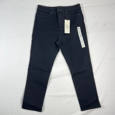 Pantalones de mezclilla Uniqlo negros para mujer 29 pulgadas ultra elásticos tiro alto tobillo ALTERADOS, RECORTADOS Foto 1 de 4