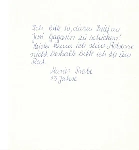 LETTER  IN GERMAN FROM 15 YEARS OLD ADDRESSED TO  GAGARIN - Picture 1 of 1