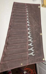 Waxed canvas tool roll up, handmade in USA - Picture 1 of 2