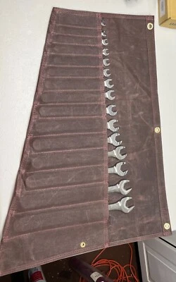 Waxed canvas tool roll up, handmade in USA - Image 1 of 2
