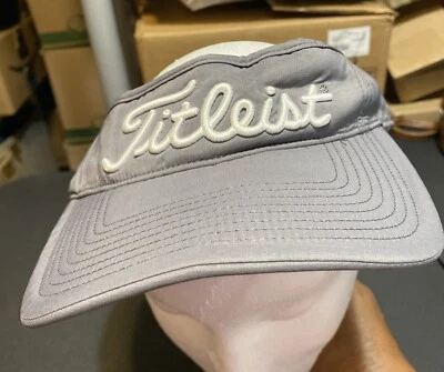Visera de golf Titleist FJ Foot Joy Pro V1 logotipo correa ajustable gris y blanco Foto 1 de 4
