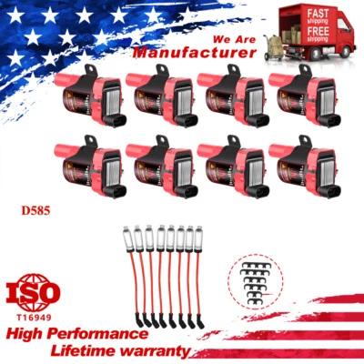 Pacote com 8 bobinas de ignição e plugues para Chevy Silverado 1500 2500 GMC Sierra 1999-2007 - Imagem 1 de 4