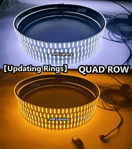 JHB 15.5"Pure Amber & WHITE QUAD ROW LED Turn Signal Wheel Rim Lights Set(Metal) - Picture 1 of 10