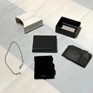 Avon Kunstperlen Fußkettchen 10" lang mit Box 2009 silberfarben Kunstperlen - Bild 1 von 11