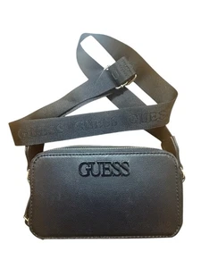 GUESS Umhängetasche schwarz Kunstleder Kamera Logo Riemen geprägtes Logo Handtasche - Bild 1 von 7