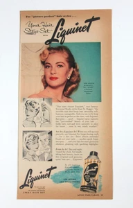 1953 Liquinet Haarspray Lori Nelson halbe Seite Druckanzeige - Bild 1 von 3
