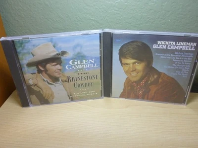 Glen Campbell Wichita Lineman CD Capitol + Rhinestone Cowboy Live in Concert CD Foto 1 de 4