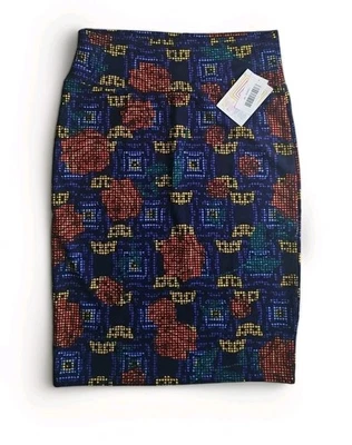 Falda Lularoe Cassie Multicolor Rosa Estampado Floral Talla Mediana Pull-On Elástica Foto 1 de 4