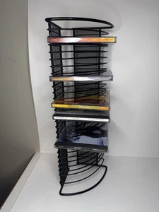 30 Steckplätze CD Jewel Case Kapazität Aufbewahrung Tower Rack schwarz Metalldraht Vintage - Bild 1 von 5