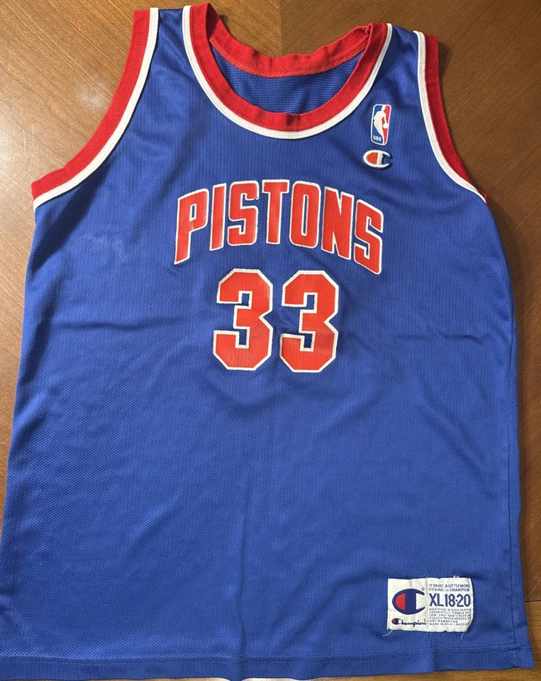 Camiseta de Colección Grant Hill Juvenil XL Azul Detroit Pistons Campeón EE. UU. NBA 90s Foto 1 de 4