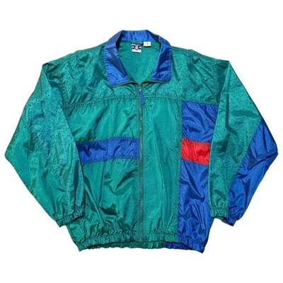 Chaqueta cortavientos Pro Spirit vintage años 90 nailon con cremallera para hombre talla M verde azul Foto 1 de 4