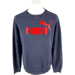 Puma Sweatshirt Vintage Medium Blue Spell Out Sweater Sports Sweat 90s Vintage M - Picture 1 of 18