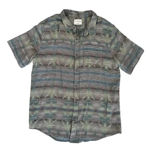 On The Byas XL Gray Chevron Short Sleeve Button Up Men's Shirt - Picture 1 of 6