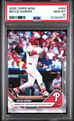 Bryce Harper 350th Home Run 2025 #459 Phillies Topps ahora PSA 10 GEMA como nuevo Foto 1 de 2