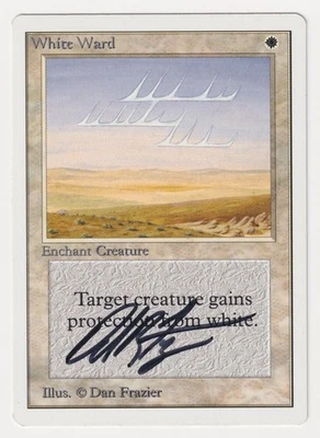 Signed White Ward MP Unlimited Edition Artist Dan Frazier 1993 MTG Magic Vintage - Image 1 of 2