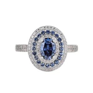 1ct VVS1 D Excellent White Gold Lab Created Eternity Ring Blue Diamond Test Pass - Picture 1 of 3