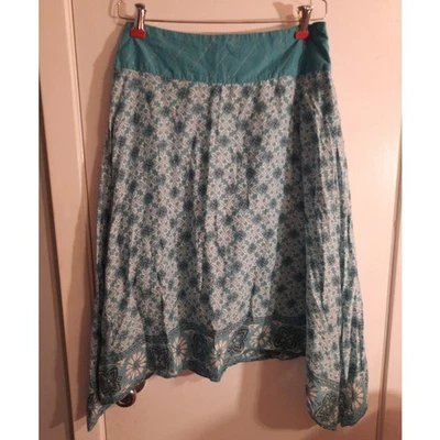Speechless Blue Floral Sequin Hanky Hem Skirt Juniors sz 7 Asymmetrical Boho - Image 1 of 4