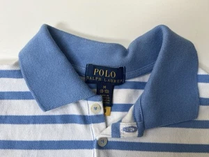 Polo Ralph Lauren Girls 8-10 Striped Blue Top Short Sleeve - Picture 1 of 3