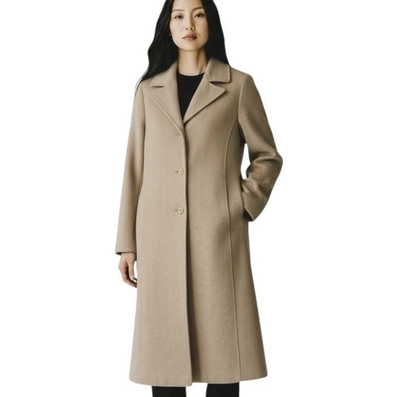 Larry Levine 100% Camel Hair Coat Women’s 8 Long Tan Quiet Luxury Old Money VTG - Image 1 of 4