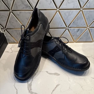 NAOT Mezzo Black Leather Lace Up Sneaker Casual Comfort Shoe Sz 10/41 NEW - Picture 1 of 10