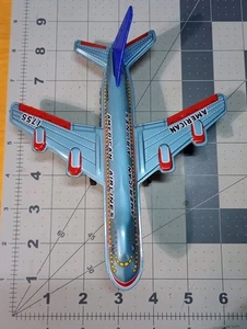 Vintage American Airlines Tin Litho Jet Plane Saito Japan Friction Toy - Picture 1 of 7