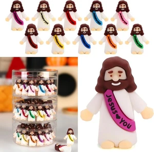 100 Pcs Little Jesus Figures, Multicolor Mini Jesus Figurines in Bulk, Tiny Jesu - Picture 1 of 7