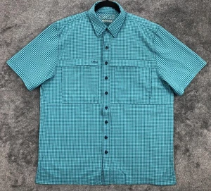 GameGuard Outdoors Shirt Mens XL Blue Gingham Plaid Fishing Performance Vented - Picture 1 of 20