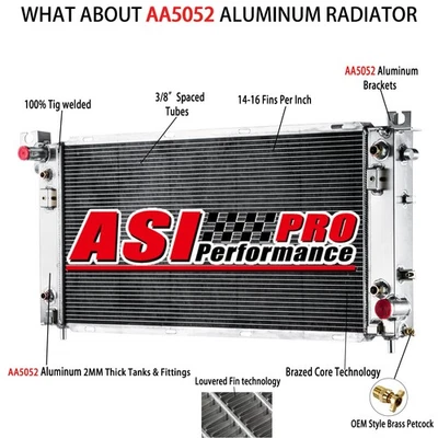 4-Row Radiator Fit 2014-20 Chevy Silverado 1500 Tahoe GMC Sierra Yukon 5.3L 6.2L Foto 1 de 4