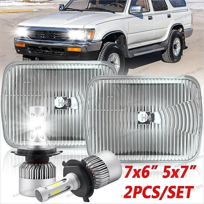 Запечатанная светодиодная фара дальнего света дальнего света 7x6 дюймов 5x7 дюймов для пикапа Toyota 1982-1995 годов выпуска - Изображение 1 из 4