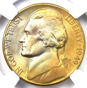 1949-D Jefferson Nickel 5C Coin - NGC MS67+ FS - Rare Plus Grade - $1,500+ Value - Picture 1 of 5