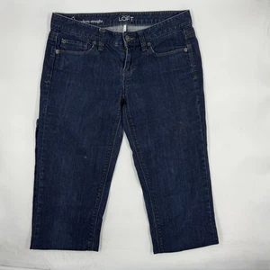 Ann Taylor LOFT Damen Modern Straight Jeans Gr. 0 Blau Baumwollmischung Denim - Bild 1 von 9