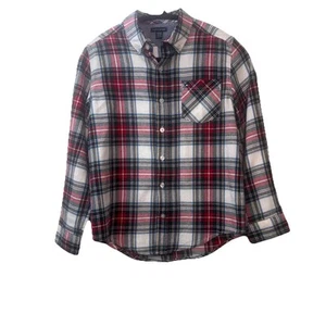 Tommy Hilfiger Boys Plaid Flannel Red/Blue Button Down Shirt Medium (12-14) - Picture 1 of 11