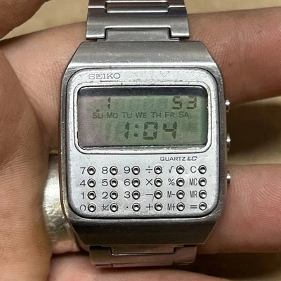SEIKO  C153-5007 STAINLESS STEEL LCD DIGITAL CALCULATOR WATCH For Resto - Image 1 of 4