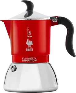 Fiammetta Induction Caffettiera, Aluminium, Steel, Rosso, 2 Tazze - Foto 1 di 12