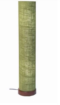Lampada Da Terra Vintage Con Base In Legno E Diffusore Verde Muschio cm 120H - Immagine 1 di 2