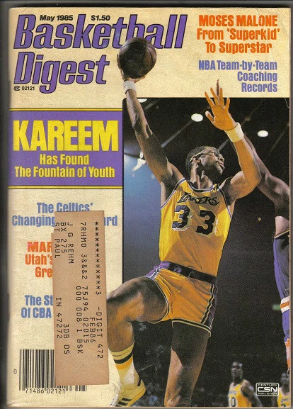 1985 MAY Basketball Digest magazine, Kareem Abdul-Jabbar Los Angeles Lakers GOOD - Image 1 of 1
