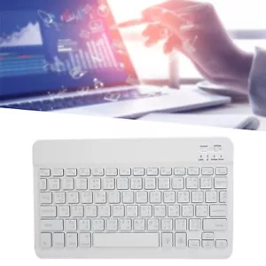 White Thai Wireless BT Keyboard 10in With RGB Backlight Square Keycap For Phone - Picture 1 of 23