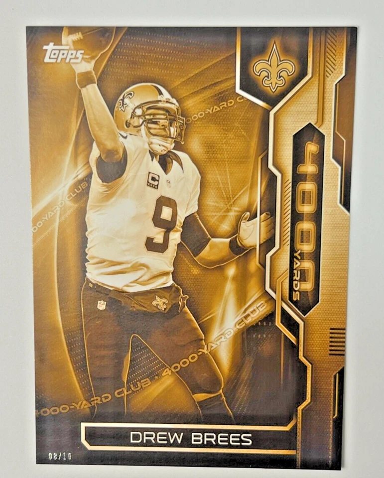 2015 Topps 4000 Club DREW BREES Jumbo 5x7 Gold 08/10 SSP #4KYC-DB Saints - Image 1 of 2