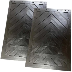 Mud Flaps 36" Tall x 24" Semi Dump Truck Heavy Duty Design 1 Pair 3/8" Thick - Picture 1 of 2