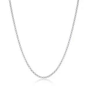 Classic Women's Chain Sterling Silver 1.5mm Rolo, 24 inch, Fast Shipping - Picture 1 of 2