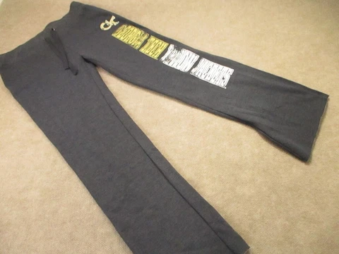 Georgia Tech Sweatpants Men's XL Gray Yellow Jackets Stadium Athletics Wide Leg Cover