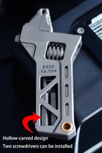 Multifunction Titanium Alloy Adjustable Wrench Screwdriver Bike Repair Camp Tool - Picture 1 of 12