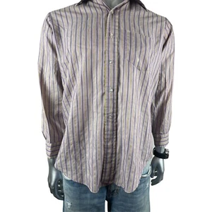 HUGHES & HATCHER MODELFIT Purple ￼DRESS SHIRT  Button Mens 15.5 Purple - Picture 1 of 9