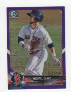 2018 Bowman Chrome Prospect Baseball Purple Michael Chavis Red Sox 78/250 - Bild 1 von 2