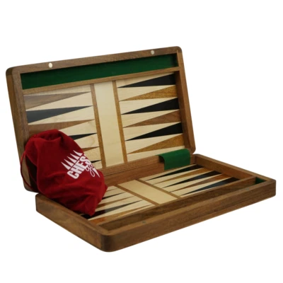 CHESSGAMMON Solid Sheesham Backgammon Set 14 Inch