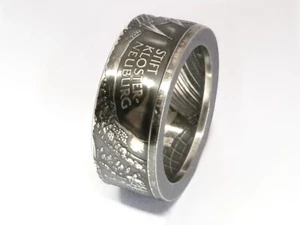 Coin Ring Austria 10 Euro 2008 Pen Kloster-Neuburg Silver 925 Size 56-74 - Picture 1 of 7
